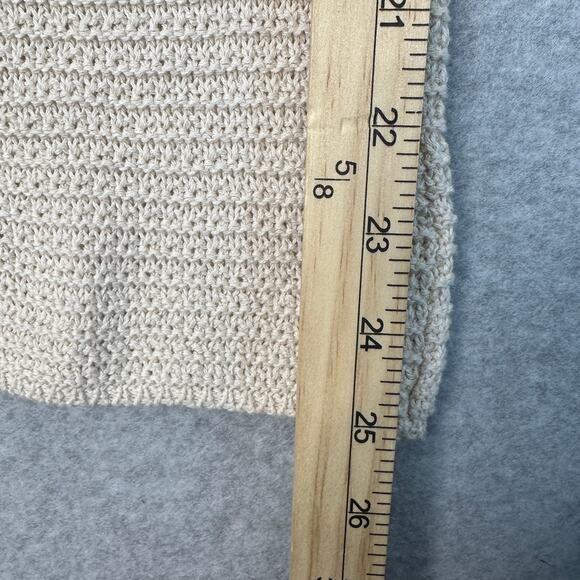 Sincerely Jules Crochet Knit Crop Top & Pants Set XS Oatmeal Stretch Loungewear - Picture 11 of 13